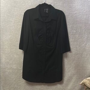 Mixit Black Notched Collar 3/4 Sleeve Dress